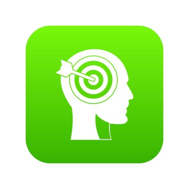 İnsan kafa simgesi dijital yeşil hedef