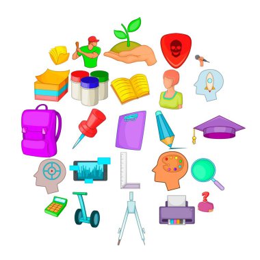 Egzersiz Icons set, karikatür tarzı