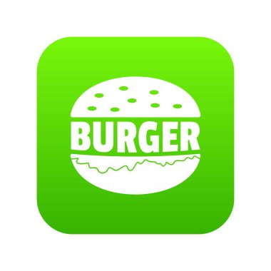 Burger yeşil simge vektör