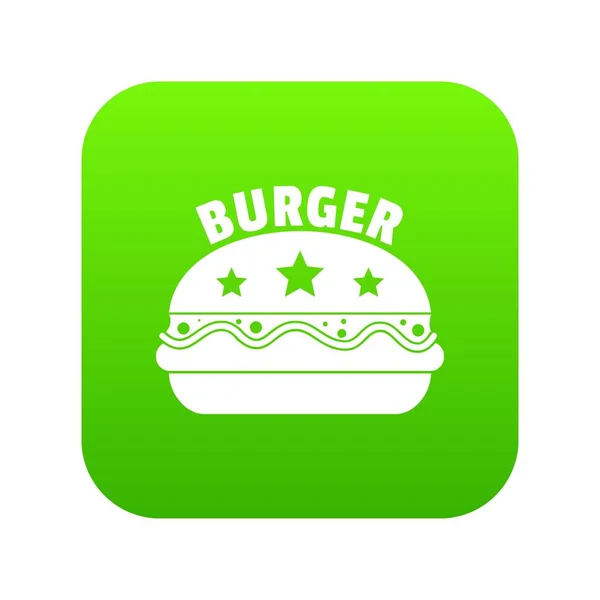Ícone de hambúrguer nacional vector verde — Vetor de Stock
