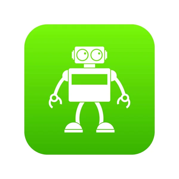 Android icona robot digitale verde — Vettoriale Stock