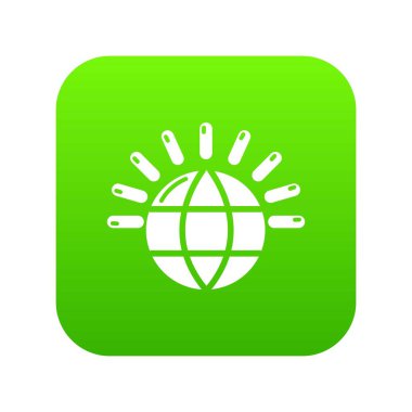 Küresel iletişim yeşil simge vektör