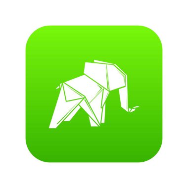 Origami fil yeşil simge vektör