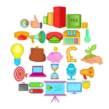 İlerleme Icons set, karikatür tarzı