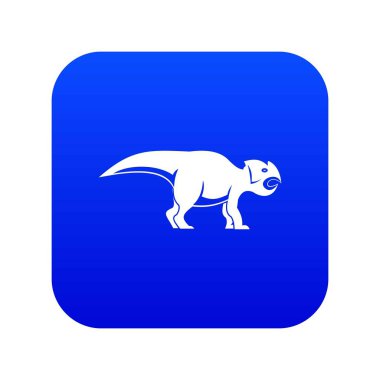 Ceratops dinozor simgesi dijital mavi