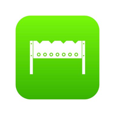 Mangal şiş simgesini dijital yeşil