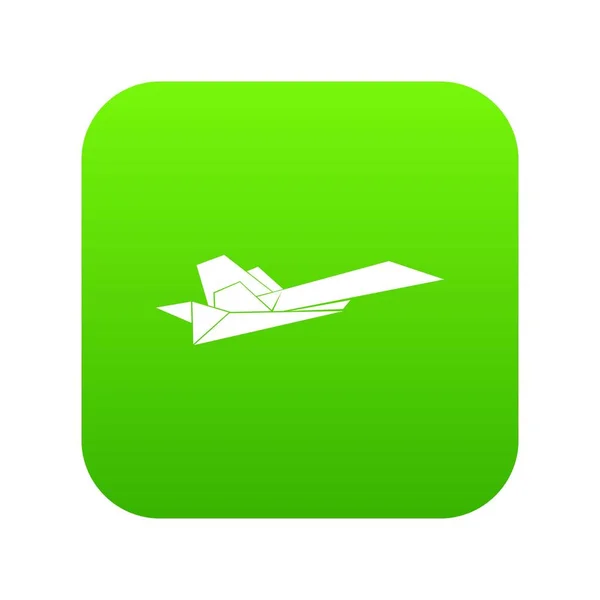 Origami avion icône vecteur vert — Image vectorielle