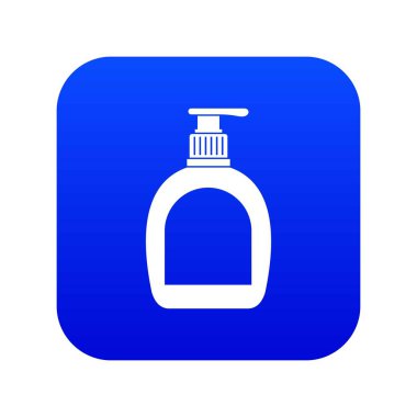 Şişe sıvı sabun simgesi dijital mavi