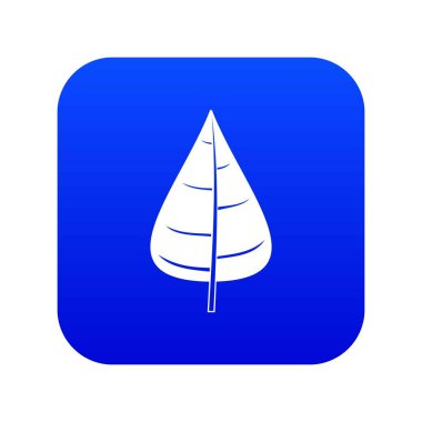 Kavak yaprağı simgesi dijital mavi