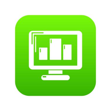 Monitör simgesi yeşil vektör