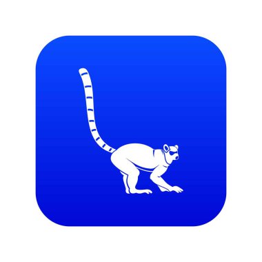 Lemur maymun simgesi dijital mavi