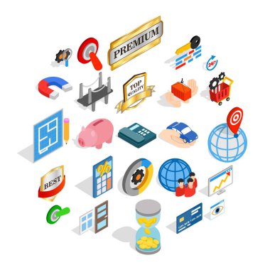 CBD Icons set, izometrik stili