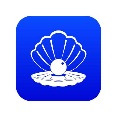 Bir deniz kabuğu simgesi dijital mavi inci