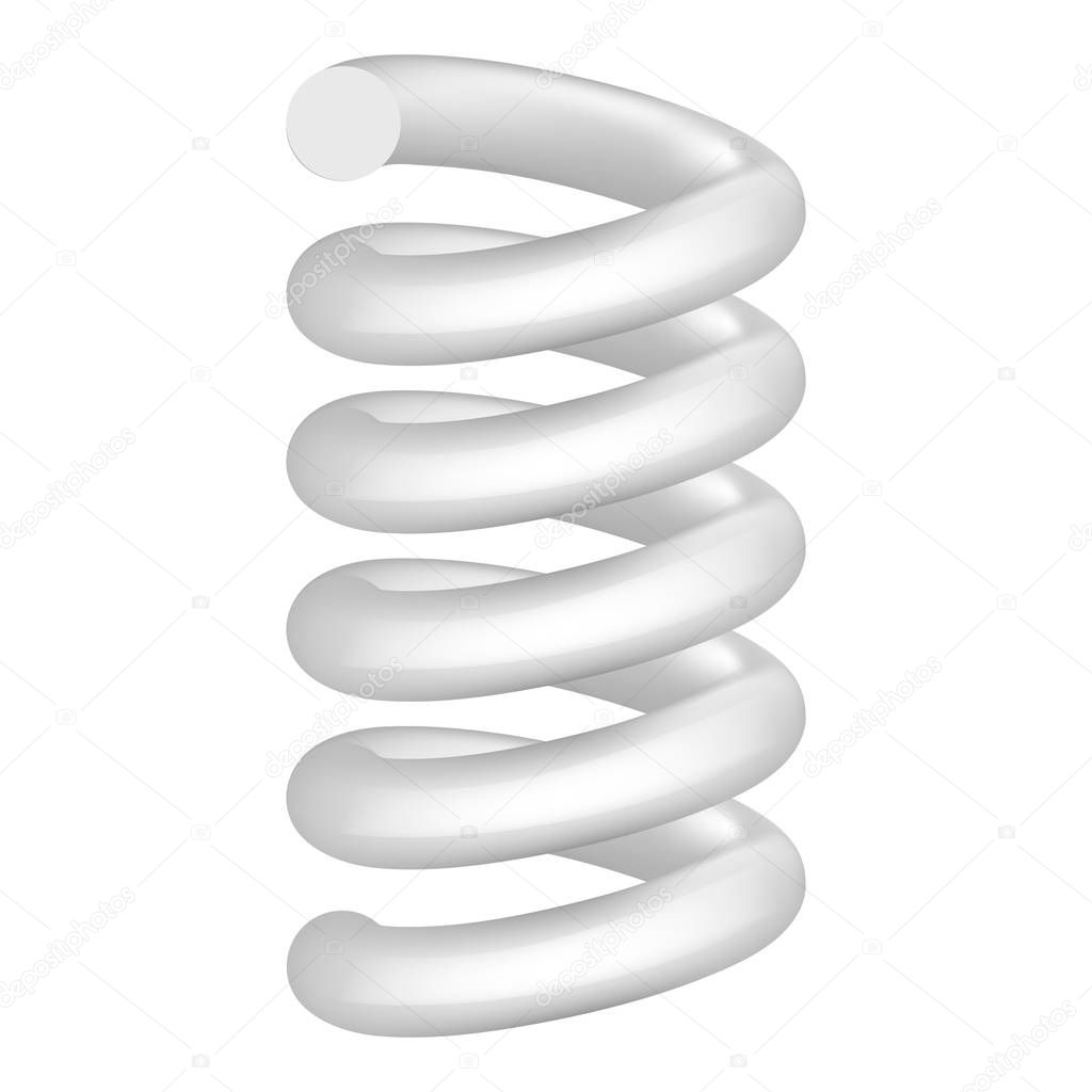 Coil spring icon, realistic style