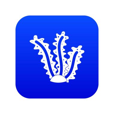 Deniz yosunu simgesi dijital mavi