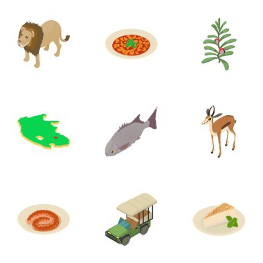 Safari Icons set, izometrik stili