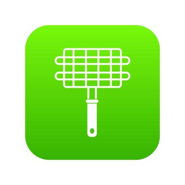 Paslanmaz Barbekü ızgara kamp sepet simgesi dijital yeşil