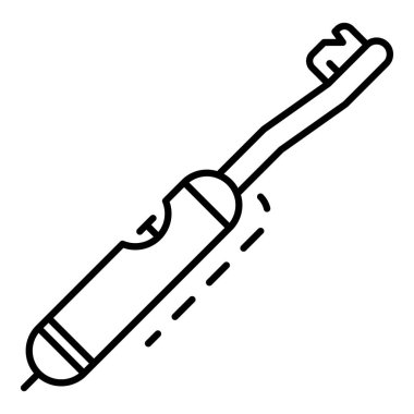 Ultrason diş fırçası simgesi, anahat stili