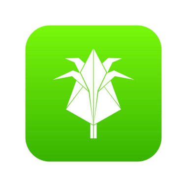 Origami çiçek yeşil simge vektör