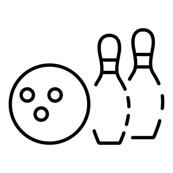Icône du club de bowling, style contour — Image vectorielle