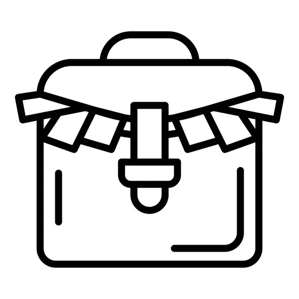 Bribery money suitcase icon, outline style — Stock Vector