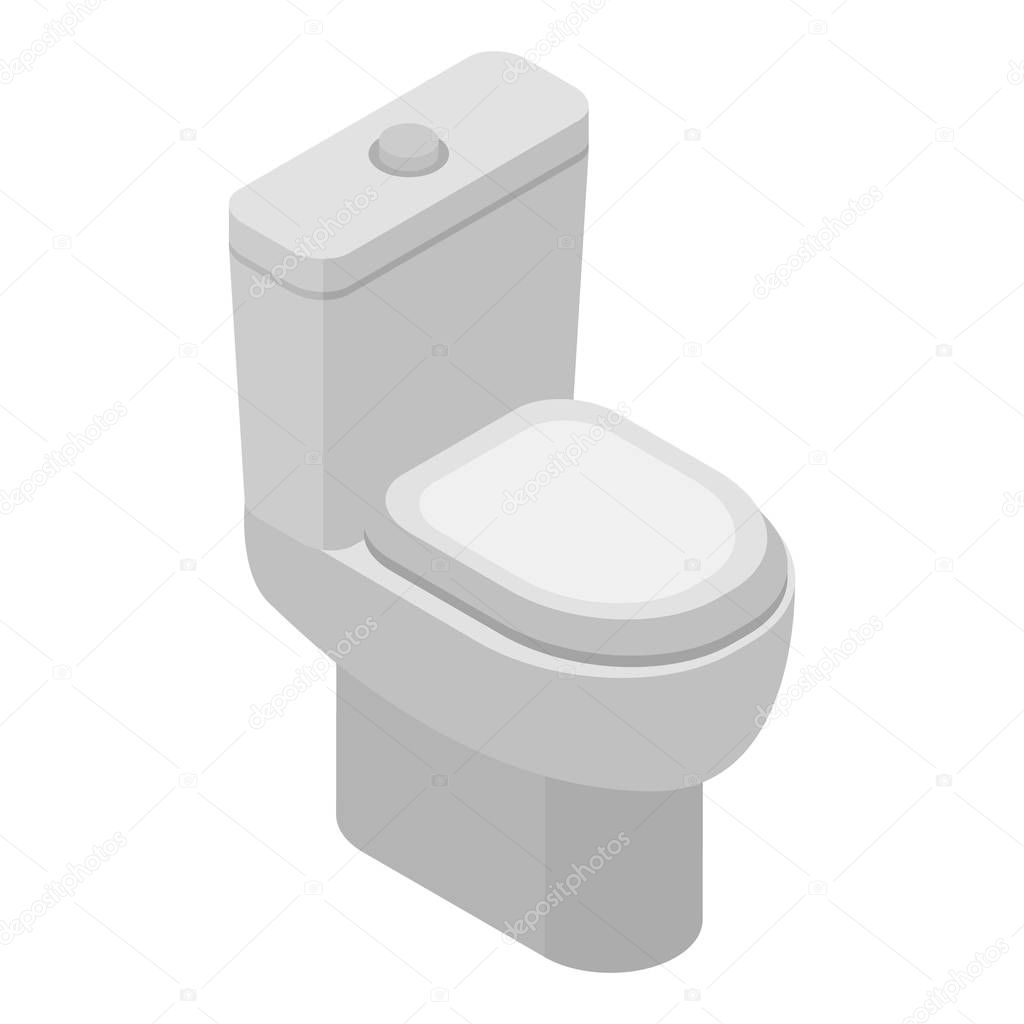 Toilet bowl icon, isometric style