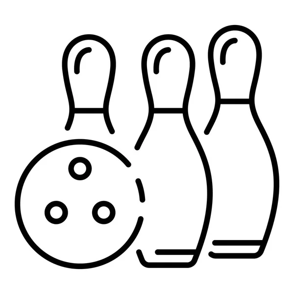 Icône de victoire au bowling, style contour — Image vectorielle