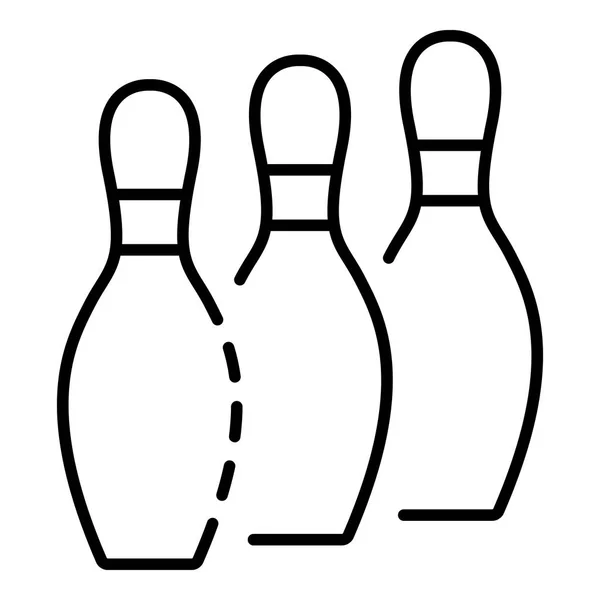 Épingles de bowling stand icône, style contour — Image vectorielle