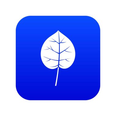 Linden yaprak simgesi dijital mavi