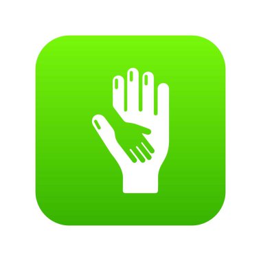 Bakım el simgesi yeşil vektör