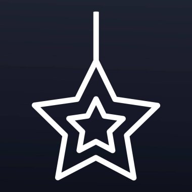 Yılbaşı ağacı yıldız simgesi, anahat stili