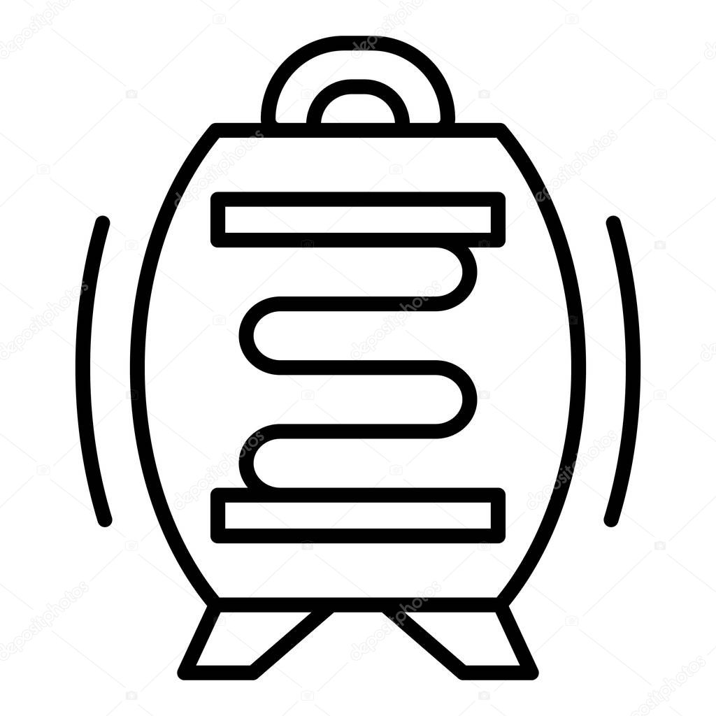 Hand home heater icon, outline style