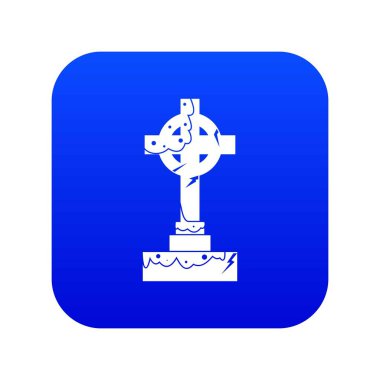 İrlandalı Kelt haçı simgesi dijital mavi