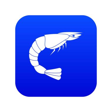 Taze deniz karides simgesi dijital mavi