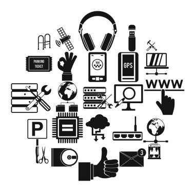 Rızık Icons set, basit tarzı