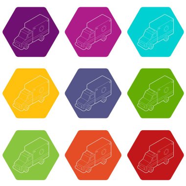 9 vektör ambulans Icons set