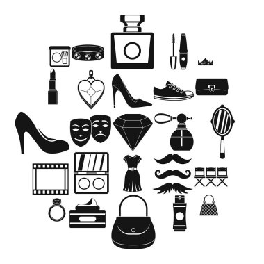 Stilist Icons set, basit tarzı