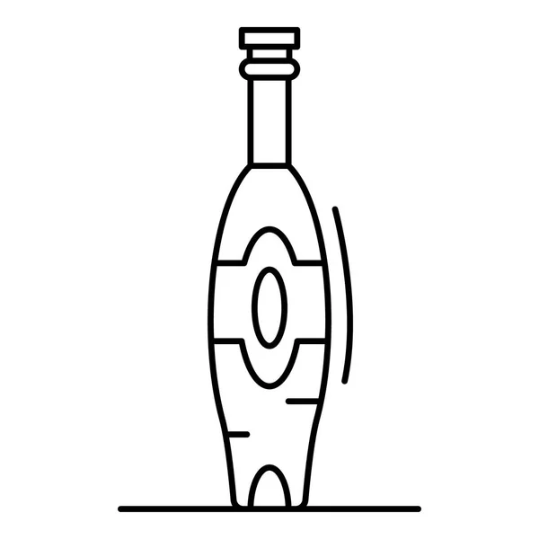 Pictogram van de fles azijn, Kaderstijl — Stockvector