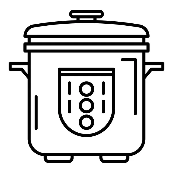 Automatic cooker icon, outline style — Stock Vector