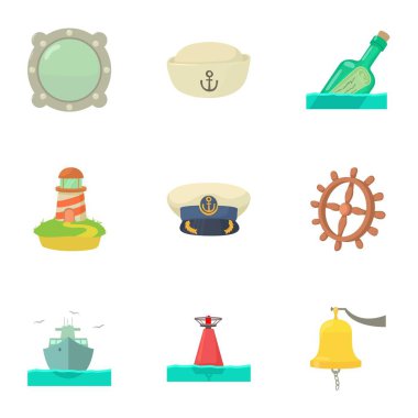 Eski tuz Icons set, karikatür tarzı