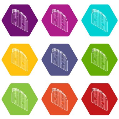 9 vektör kapısı Icons set