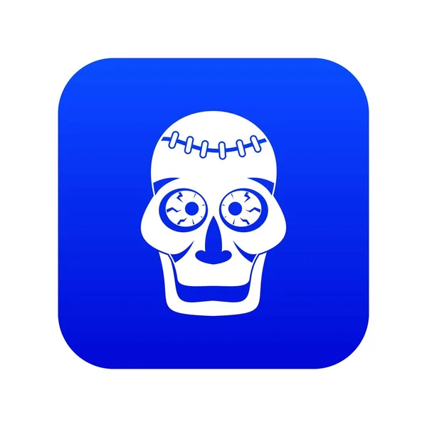 Totenkopf-Symbol digital blau — Stockvektor