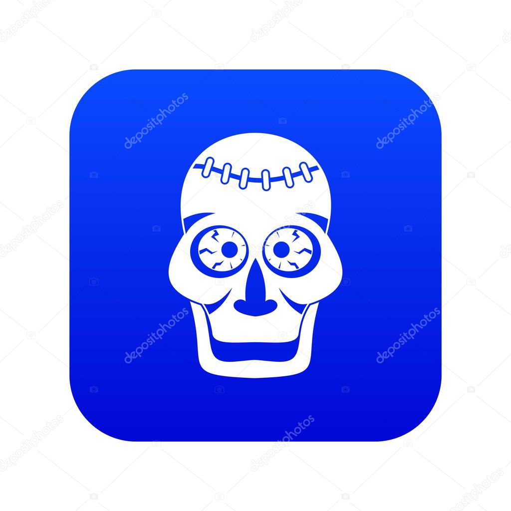 Skull icon digital blue