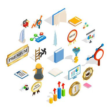 Üstün Icons set, izometrik stili