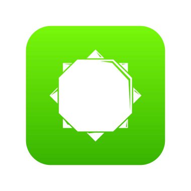 Origami güneş yeşil simge vektör