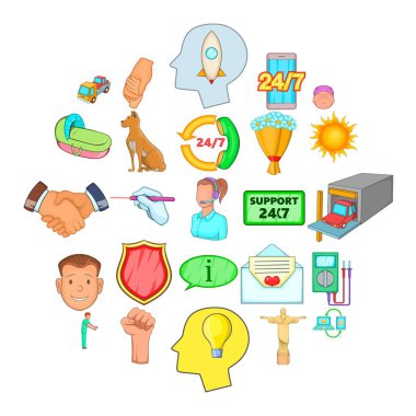 Güven simgeleri ayarlandı, çizgi film biçimi