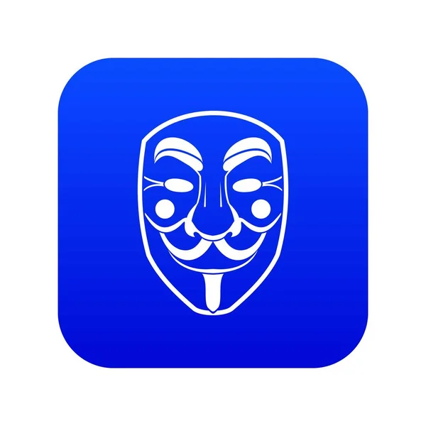 Vendetta mask ikonen digital blå — Stock vektor