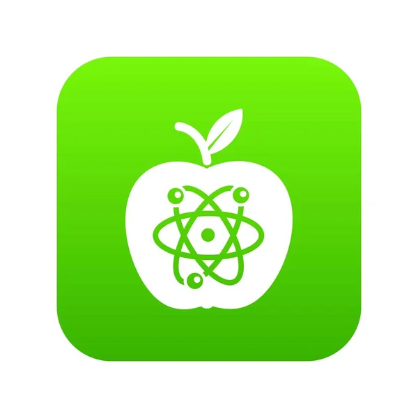 Eco apple icon green vector — Stock Vector