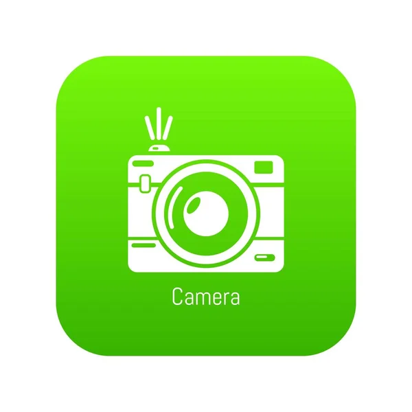 Icône caméra vecteur vert — Image vectorielle