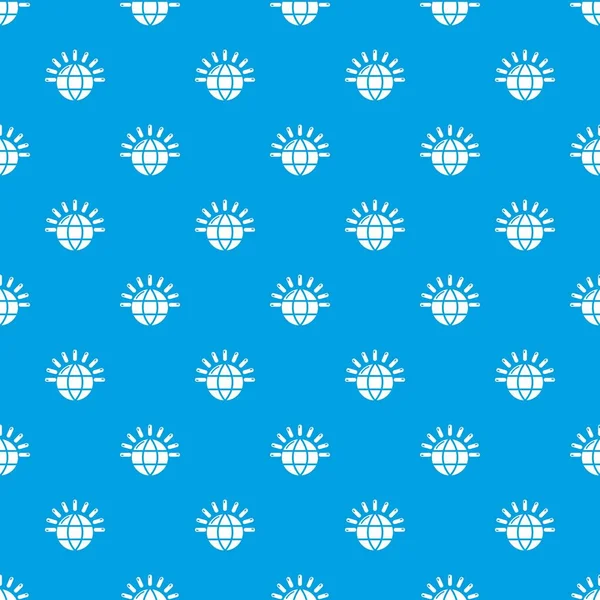 Küresel iletişim desen vektör kesintisiz mavi
